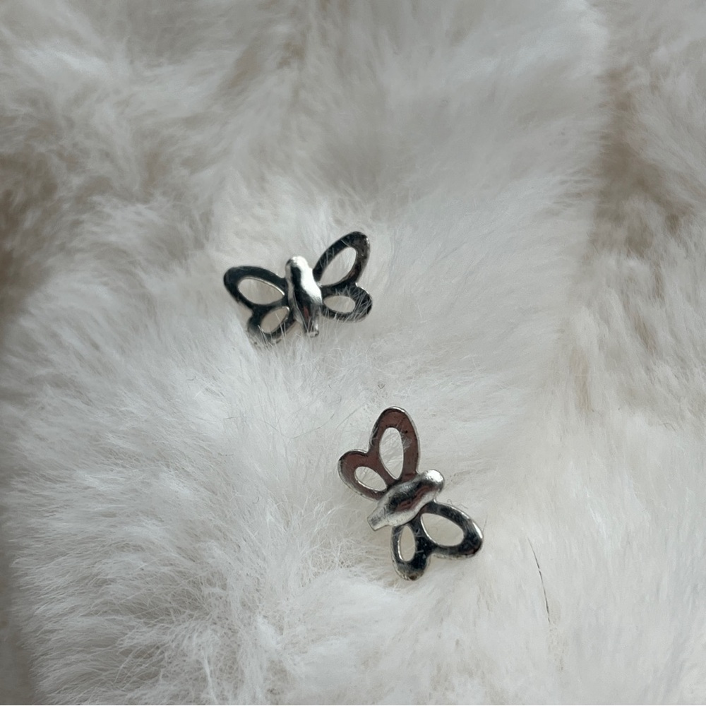 Small Silver Butterfly Earrings